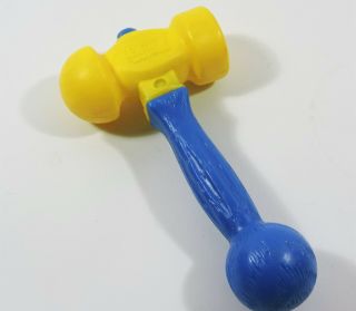 Vintage The First Years Baby Hammer Rattle Toy 1985 Yellow And Blue