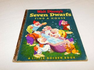 Seven Dwarfs Find A House Vintage First A Edition Little Golden Book D35