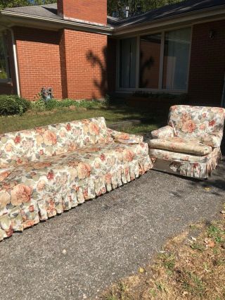 Couch Chair Set/antique From 1960 Era