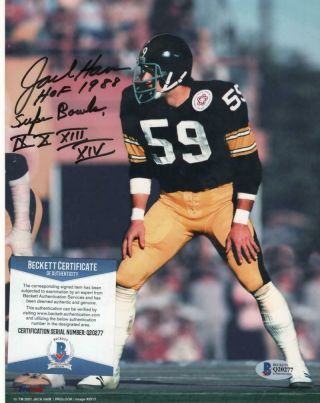 Jack Ham Pittsburgh Steelers Hof Bowl Signed 8x10 Photo Beckett Q20277