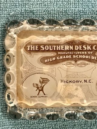 Antique The Southern Desk Co.  Glass Paperweight,  Hickory NC,  School,  Opera Chairs 2