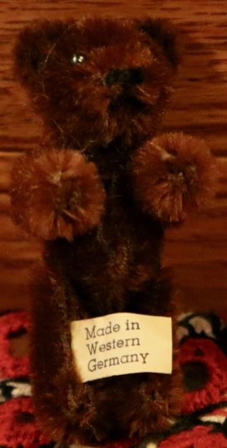 3 " Vintage Schuco Teddy Bear W/swivel Head,  Jointed Arms & Legs,  Black Bead Eyes
