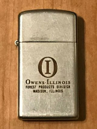 All 1968 Slim Zippo Lighter - Owens Illinois