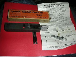 Vintage Lyman Easy Shotshell Reloader Adjustable Powder Bar & Box Instructions