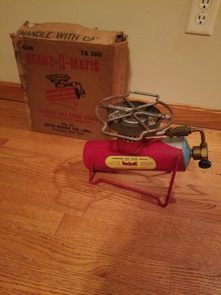Vintage Bernz - O - Matic Propane Gas Cook Stove Tx - 500 Made In The U.  S.  A.