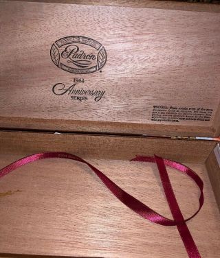 CIGAR BOX Wood Hinged Lid Brass Hardware Padron Anniversary Series 3