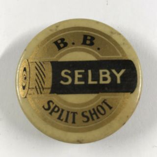 Selby Bb Split Shot Celluloid Tin Fishing Sinker Dispenser 40 Sinkers Shotgun