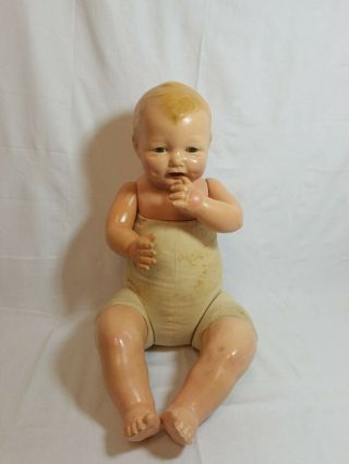 Vintage Effanbee Baby Bubbles 1924 Doll 26 " Composition With Cloth Body