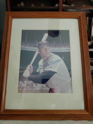Mickey Mantle Signed Matted & Framed 8 X 10 Color Photo W/coa