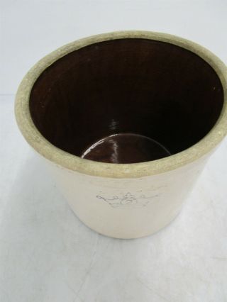 Antique Robinson Ransbottom 2 Gallon Blue Crown Stoneware Crock Pot made in USA 2
