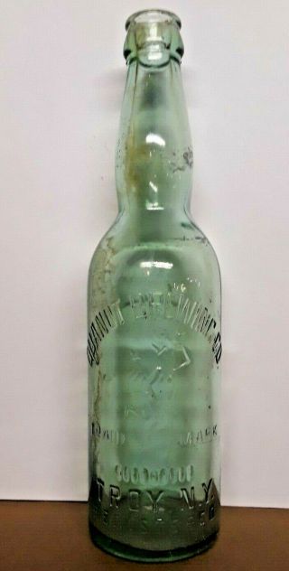 Vintage Quandt Beer Bottle Of Quandt Brewing Co.  Of Troy N.  Y.  Ligh Green Glass