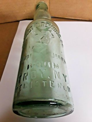 Vintage Quandt Beer bottle of Quandt Brewing Co.  of Troy N.  Y.  Ligh green glass 2