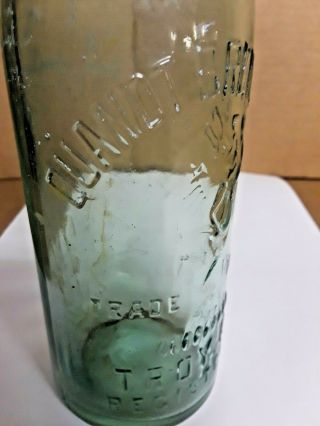 Vintage Quandt Beer bottle of Quandt Brewing Co.  of Troy N.  Y.  Ligh green glass 3