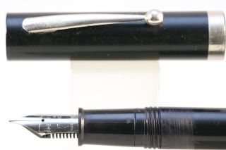 Vintage Sheaffer No Nonsense Italic Fine Fountain Pen,  Black With Chrome Trim