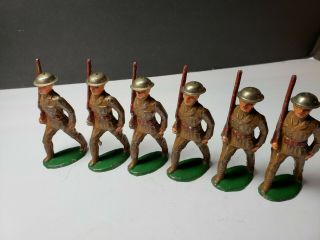 Vintage Barclay Toy Soldiers Set Of 6 With Upright Guns