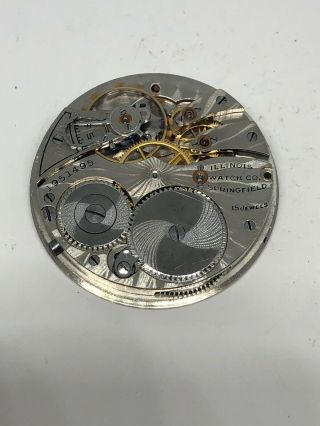 Antique Illinois 228 Pocket Watch Movement 15j 12s - For Repair - (a)