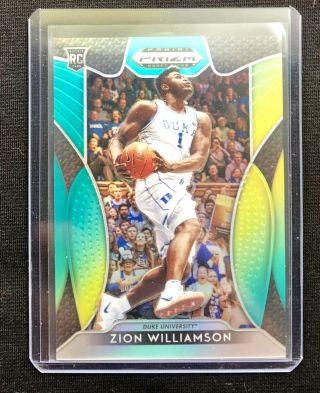 Zion Williamson 2019 - 20 Panini Prizm Draft Picks Green Yellow Rookie /249