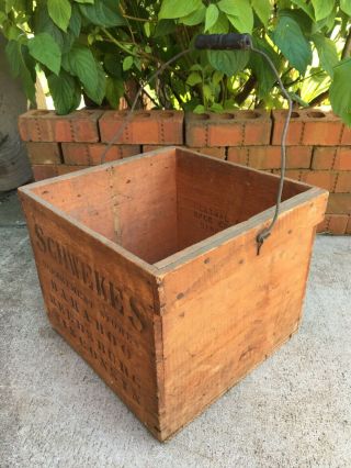 Vintage Wooden Egg Carrier Crate Schweke’s Baraboo Reedsburg Wisconsin Wood Box 3