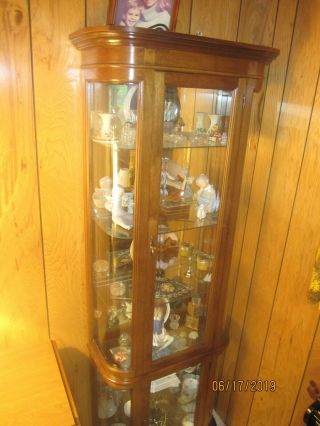 Curio Cabinet Curved Glass 13 " X 28 " X 76 " H,