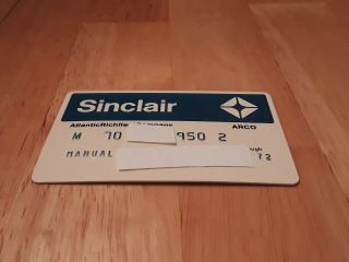 Vintage Sinclair Arco Credit Card Gas Oil Service Station Charge Card 1972 Blue