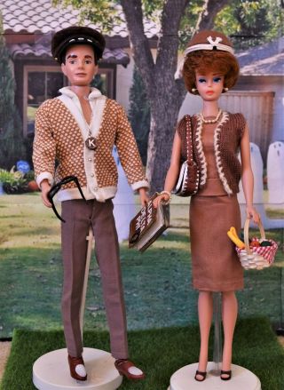 Vintage Brunette 1 Ken Barbie " Fraternity Meeting " 1408 1964 Complete