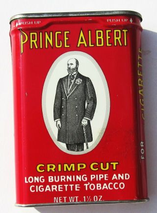 Prince Albert Crimp Cut Tobacco Can Tin 1.  5 Oz Vintage