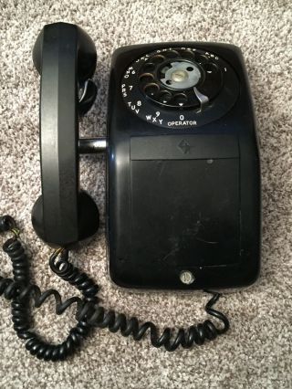 Vintage Rotary Telephone Aecd Wall Phone Black