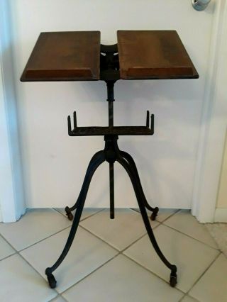 Antique Iron And Wood Sheet Music / Book Stand