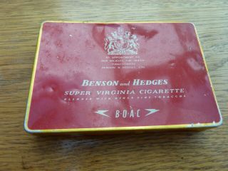 Vintage Boac Benson & Hedges Metal Cigarette Case 4 X 3 "