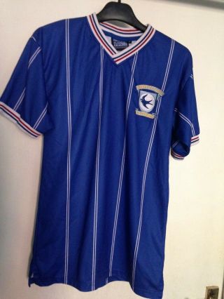 Cardiff City Football Shirt From Retro Range - Small - Bluebirds Vintage Style