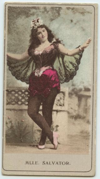 1892 Kinney Bros Sweet Caporal Tobacco Card Beauties Actresses Mlle Salvator