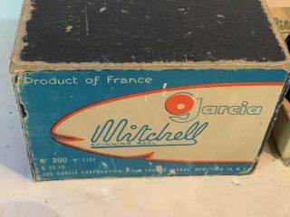 Vintage Mitchell 300 garcia fishing reel w/box extra spool made in france 3
