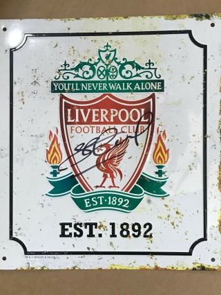 Steven Gerrard Large Signed Antique Style Liverpool Street Sign Only 3 Left £65