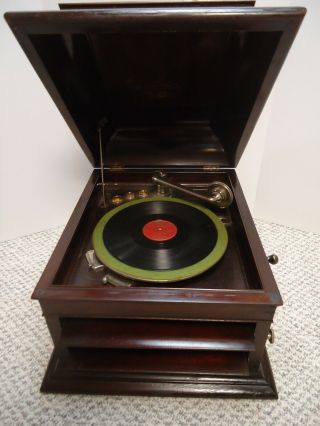 Antique 1900s Columbia Grafonola Table Phonograph Record Player,  Extra 