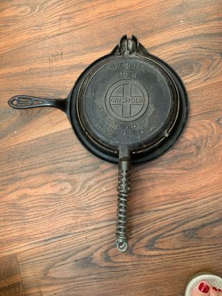 Antique Griswold American No.  8 Cast Iron Waffle Iron 314b & 315 Base 327 C