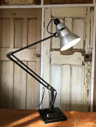 Vintage 2 Step Black And Silver Herbert Terry Anglepoise Lamp