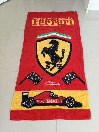 Vintage Official Licensed Ferrari Michael Schumacher Beach Towel