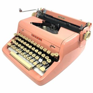 Pink Royal Quiet De Luxe Typewriter W/case Portable Vtg Antique Pica