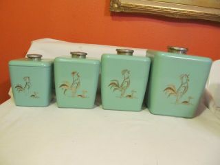 Vintage 4 Piece Plastic Canister Set With Lids Early 1950 