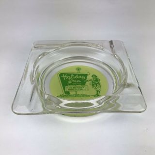 Vintage 60s Holiday Inn Hotel Glass Ashtray 4.  5 x 4.  5 The Nations Innkeeper 2