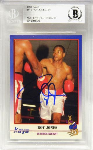 Roy Jones Jr Signed Boxing Jr.  Middleweight 1991 Kayo Rookie Card 116 - Beckett