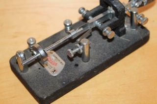 Vintage Telegraph Key Keyer Bug Morse Code Speedx Speed X Johnson Semi Automatic