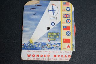 Vtg Aircraft Spotter Dial Advertising Wonder Bread Ww2 Wheel Toy Airplane