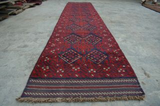 B1565 Vintage Handmade Afghan Tribal Mishwani Hallway Rug Runner / 2 ' 5 x 11 ' 9 Ft 2