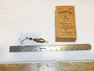 2 Vintage Old Pachner & Koller Co Items Minnow Saver Hook Box And Flyrod Minnie