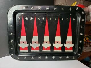 Vintage Holt Howard Santa Claus Christmas Metal Serving Tray