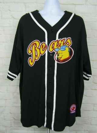 Walt Disney World Winnie The Pooh Bears Baseball Jersey Vintage Mens Xl Black