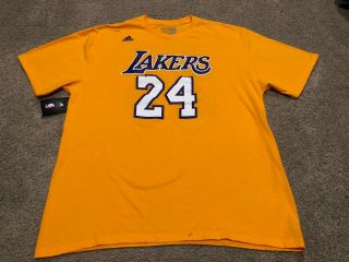 Nwt Mens Adidas Nba Kobe Bryant Los Angeles Lakers T - Shirt Jersey Xl
