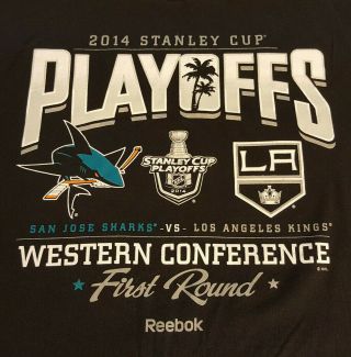 Los Angeles Kings San Jose Sharks Stanley Cup T Shirt L Large Euc Hockey Inv058
