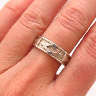 Supersmith Inc Old Pawn Vintage 925 Sterling Silver Handcrafted Band Tribal Ring